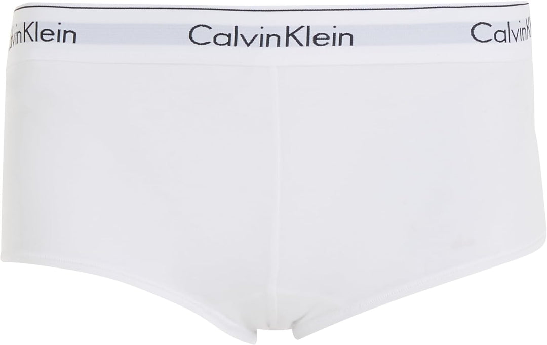 Calvin Klein Damen Hipster Boyshort Baumwolle mit Stretch XS Weiss (White), XS Weiß (White)