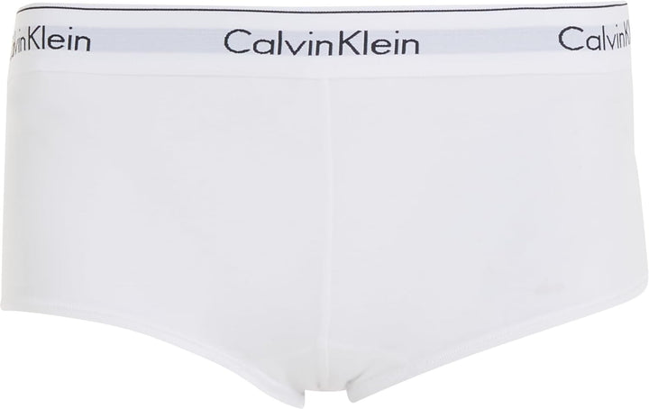 Calvin Klein Damen Hipster Boyshort Baumwolle mit Stretch XS Weiss (White), XS Weiß (White)