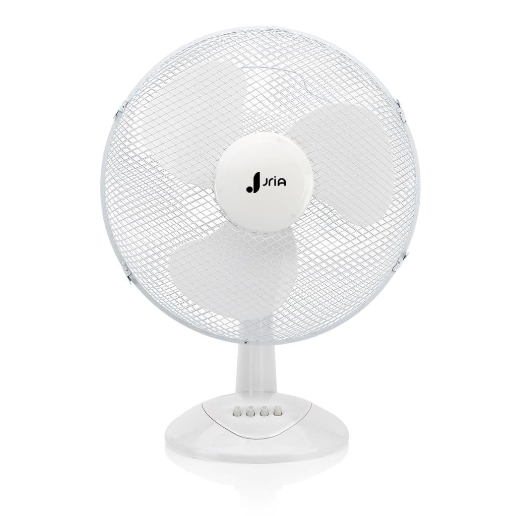 Tragbarer Tischventilator, 12 Zoll, leicht, 40 Watt, 3 Geschwindigkeiten, Weitwinkel-Oszillation, Lu