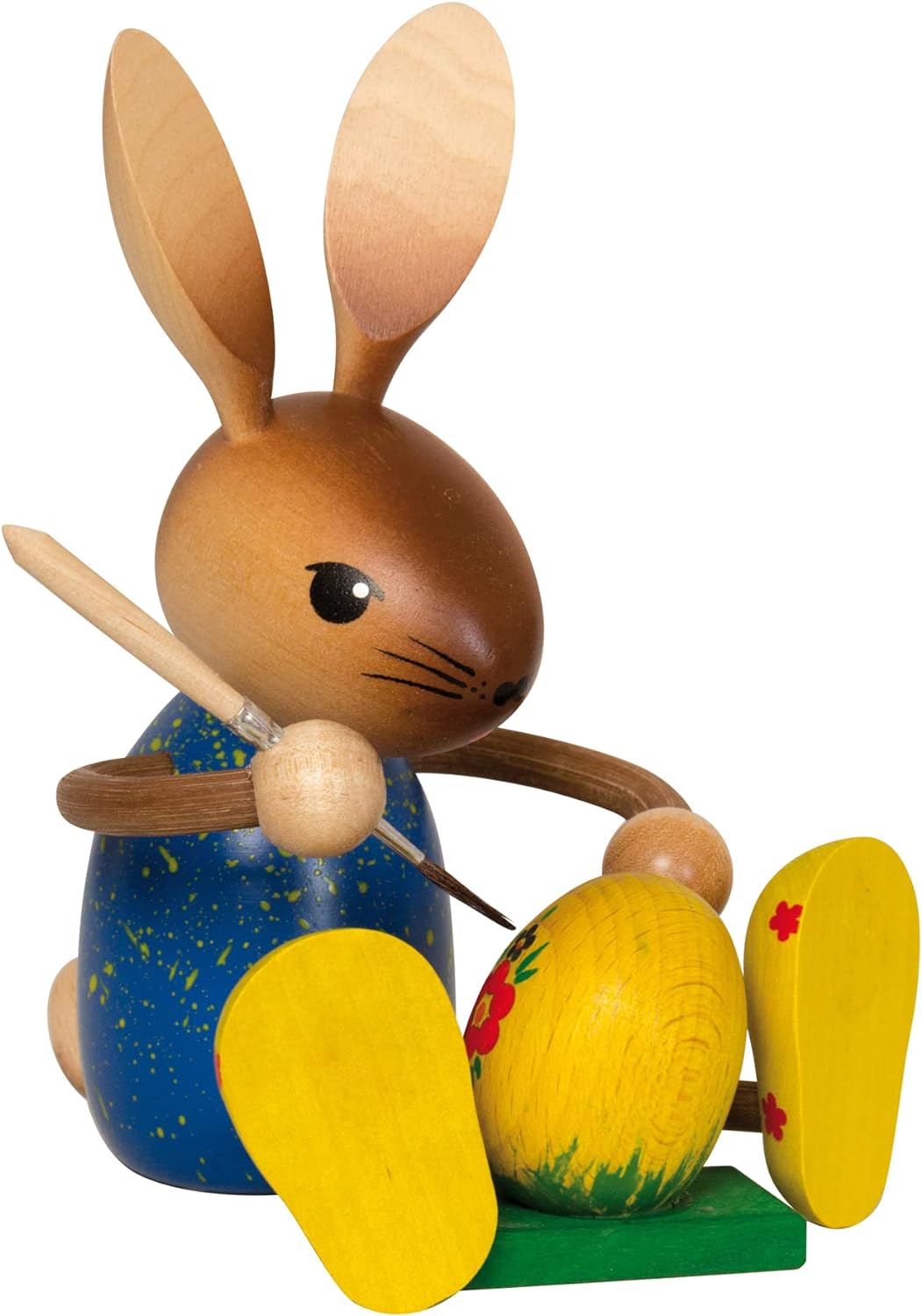 Drechslerei Kuhnert - Osterdekoration / Osterhase - Kuhnerthase mit Pinsel und Osterei - aus Holz -