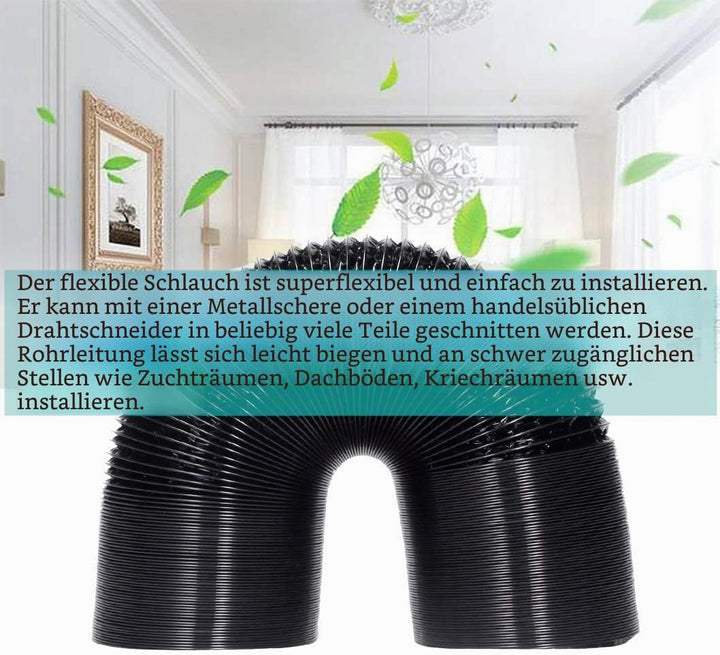 Lüftungsschlauch Abluftschlauch Aluflexrohr PVC Ablufttrockner - 100mm Alu-Flexschlauch Flexrohr Luf