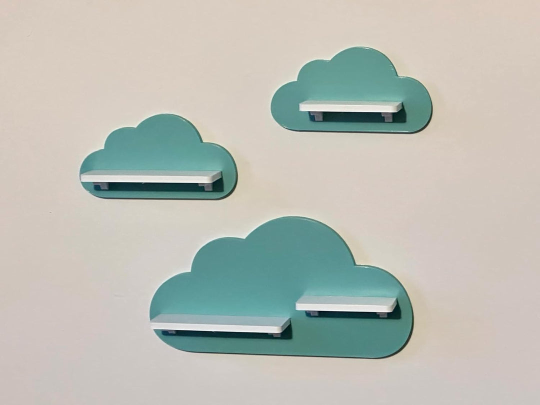 3er Wolken-Set passend/Kompatibel für die Toniebox Toniefiguren (Lichtgrün/Türkis), Lichtgrün/Türkis