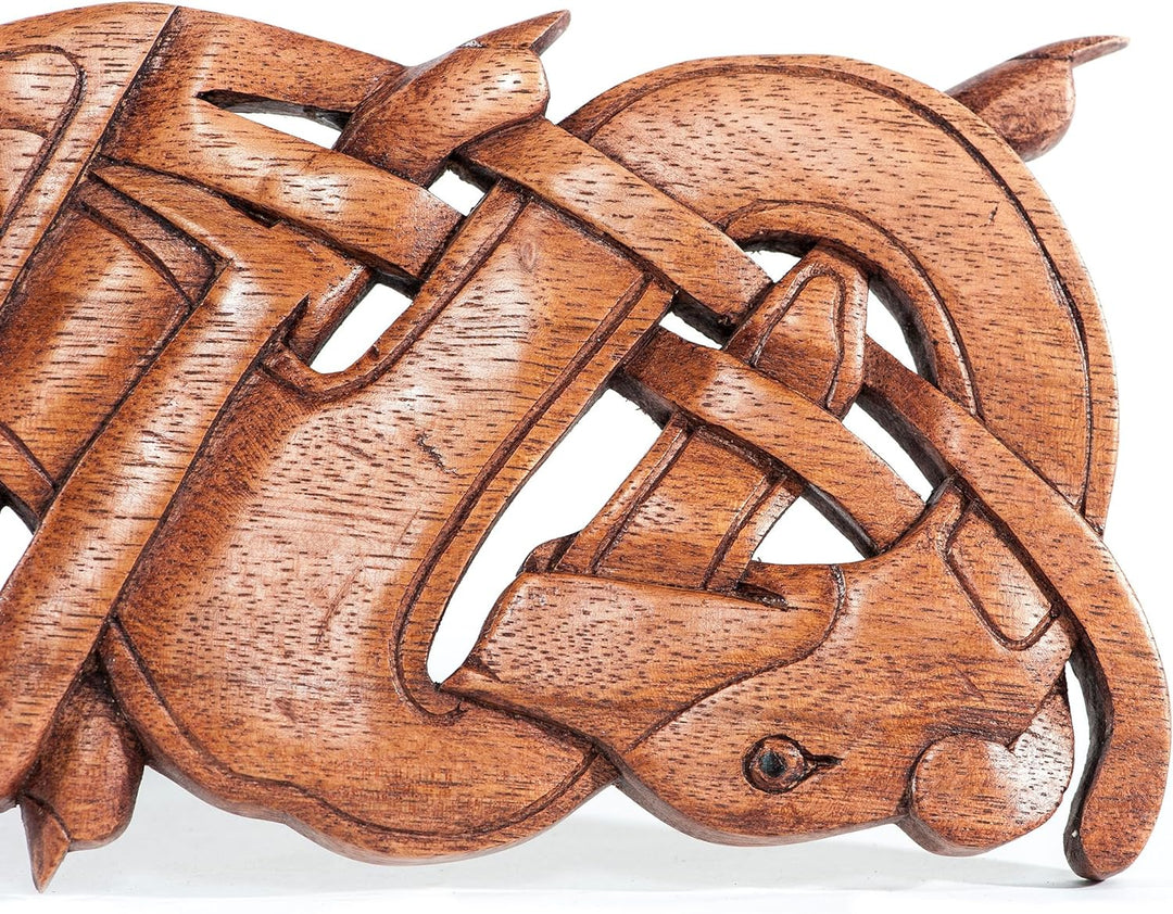 Windalf Irisches Celtic Holzbild Wandrelief MATHONWY 40 cm Book of Kells Knotenmuster Knotenrahmen C