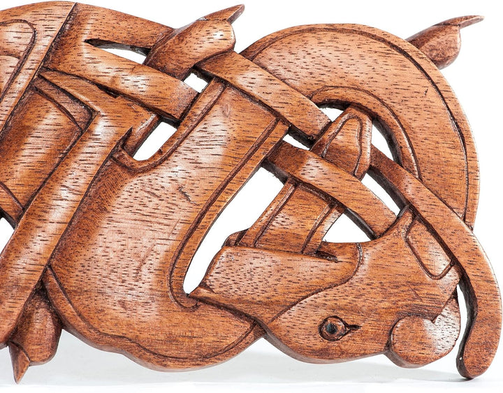 Windalf Irisches Celtic Holzbild Wandrelief MATHONWY 40 cm Book of Kells Knotenmuster Knotenrahmen C