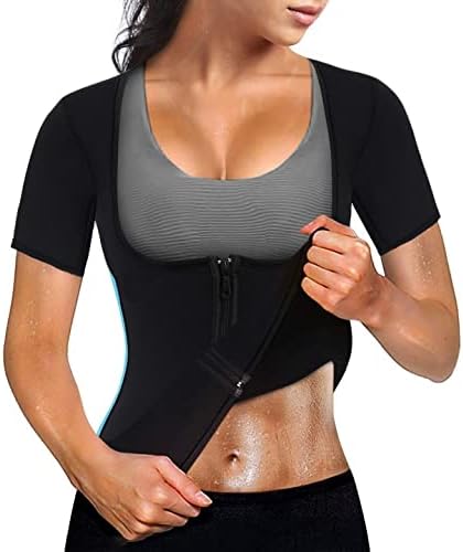 Bingrong Damen Sauna Effekt Anzug Fitness Taille Waist Trainer Neopren Shirt Top für Sport Workout K