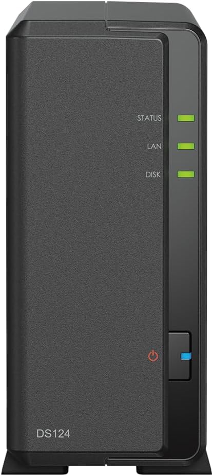 Synology DS124 12TB 1 Bay NAS-Lösung mit installierten 1 x 12TB HAT3300 Laufwerken DS124 mit 1x 12 T