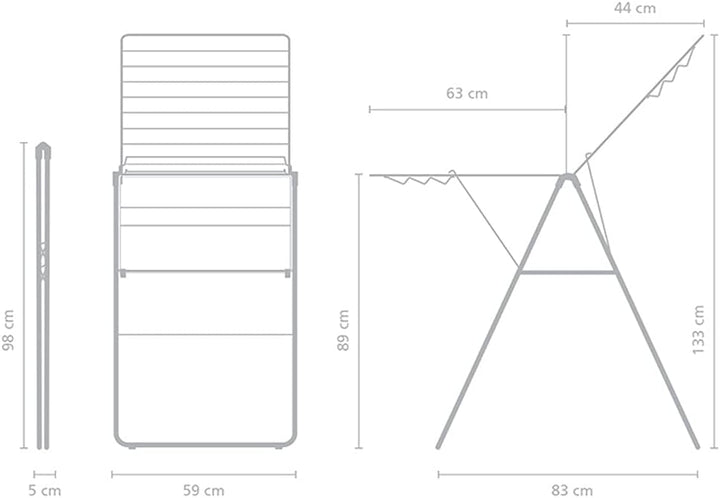 Brabantia Hang-On 20m Trockengestell, Matt Black 20m Matt Black, 20m Matt Black