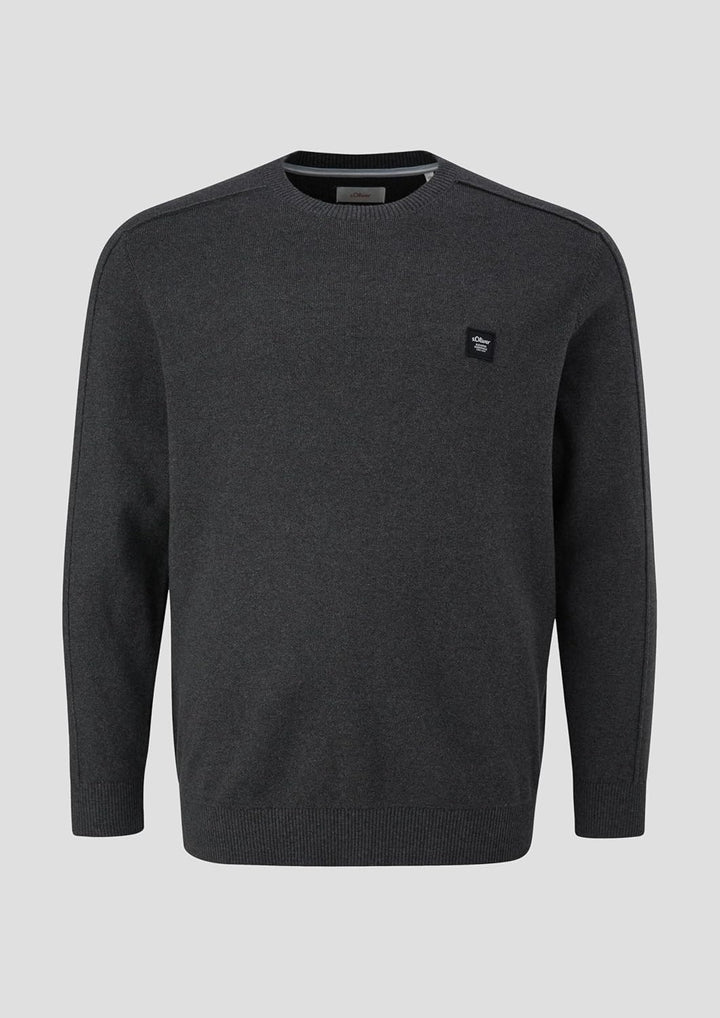 s.Oliver Herren Pullover mit Crew Neck, Grau