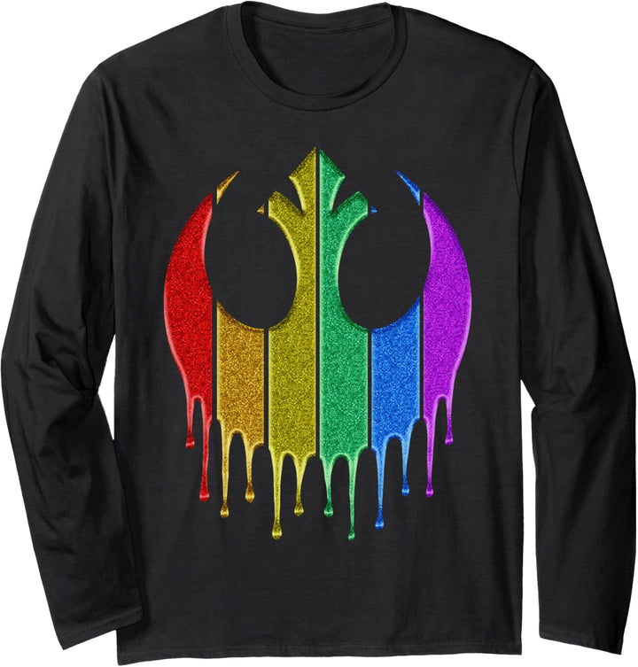 Star Wars Rebel Rainbow Glitter Logo Langarmshirt