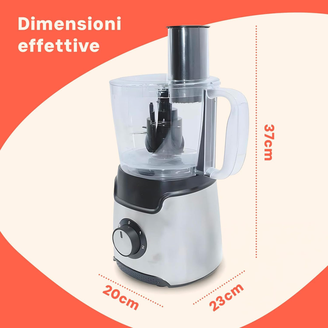 Avilia Multifunktionaler 7-in-1-Roboter mit Behälter von 1,25 l, 750 W, ideal zum Zerkleinern, Schne