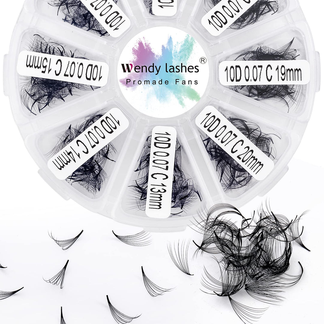 Russische Wimpern C Curl 500 Fans 10D 0,07 mm 13-20 mm gemischte vorgefertigte Wimpernverlängerung R