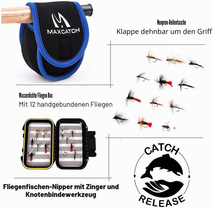 MAXIMUMCATCH Ultra-lite Fliegenrute Bach Panfish/Forelle Fischen in 6’/6’6’’/7’/7’6’’, 1/2/3 wt Ultr