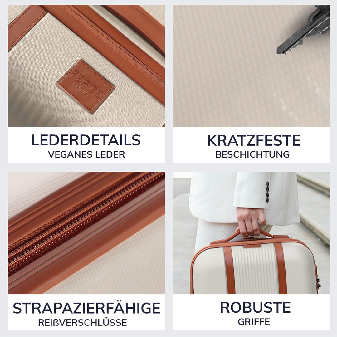 FERGÉ Kofferset Hartschale 3-teilig Milano Trolley-Set - Handgepäck 55 cm, L und XL 3er Set Hartscha