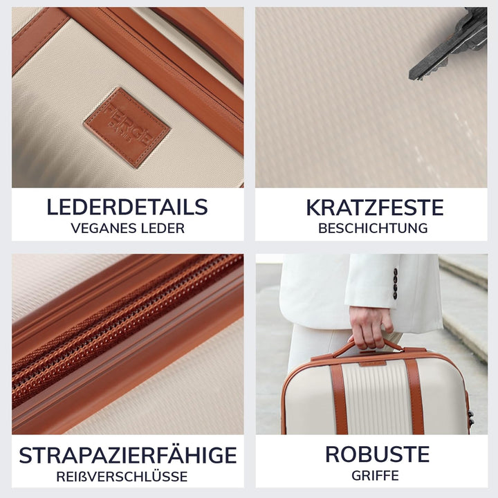FERGÉ Kofferset Hartschale 3-teilig Milano Trolley-Set - Handgepäck 55 cm, L und XL 3er Set Hartscha
