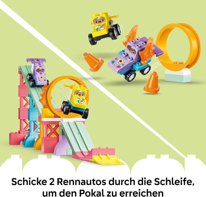 LEGO DUPLO Town Kreative Sprungschanzen mit kleinen Flitzern 3-in-1-Set - Lernspielzeug zur Motorik