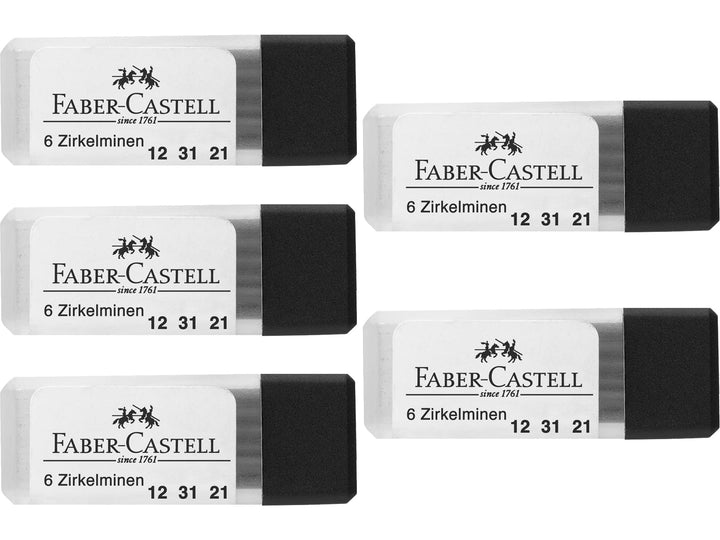 FABER-CASTELL 205019 - Zirkelminendose, Härtegrad H, Ersatzminen, 5 Dosen mit je 6 Minen 1 stück (1e