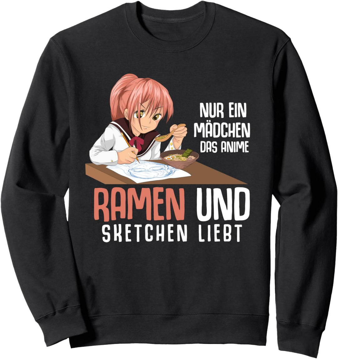 Japanische Ramen Nudeln Manga Sketchen Otaku Anime Mädchen Sweatshirt