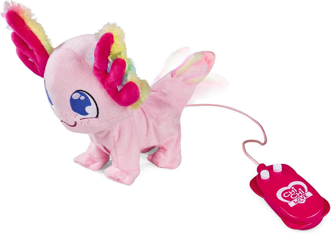 Chi Chi Love Axolotl, Kabelgesteuert, mit flauschigem Regenbogenkiemen, Sound, läuft und bewegt Sich