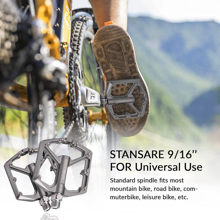 ROCKBROS Fahrradpedale Rennrad Pedale Aluminium Platform Pedale Ultraleicht Antirutsch Fahrrad Pedal