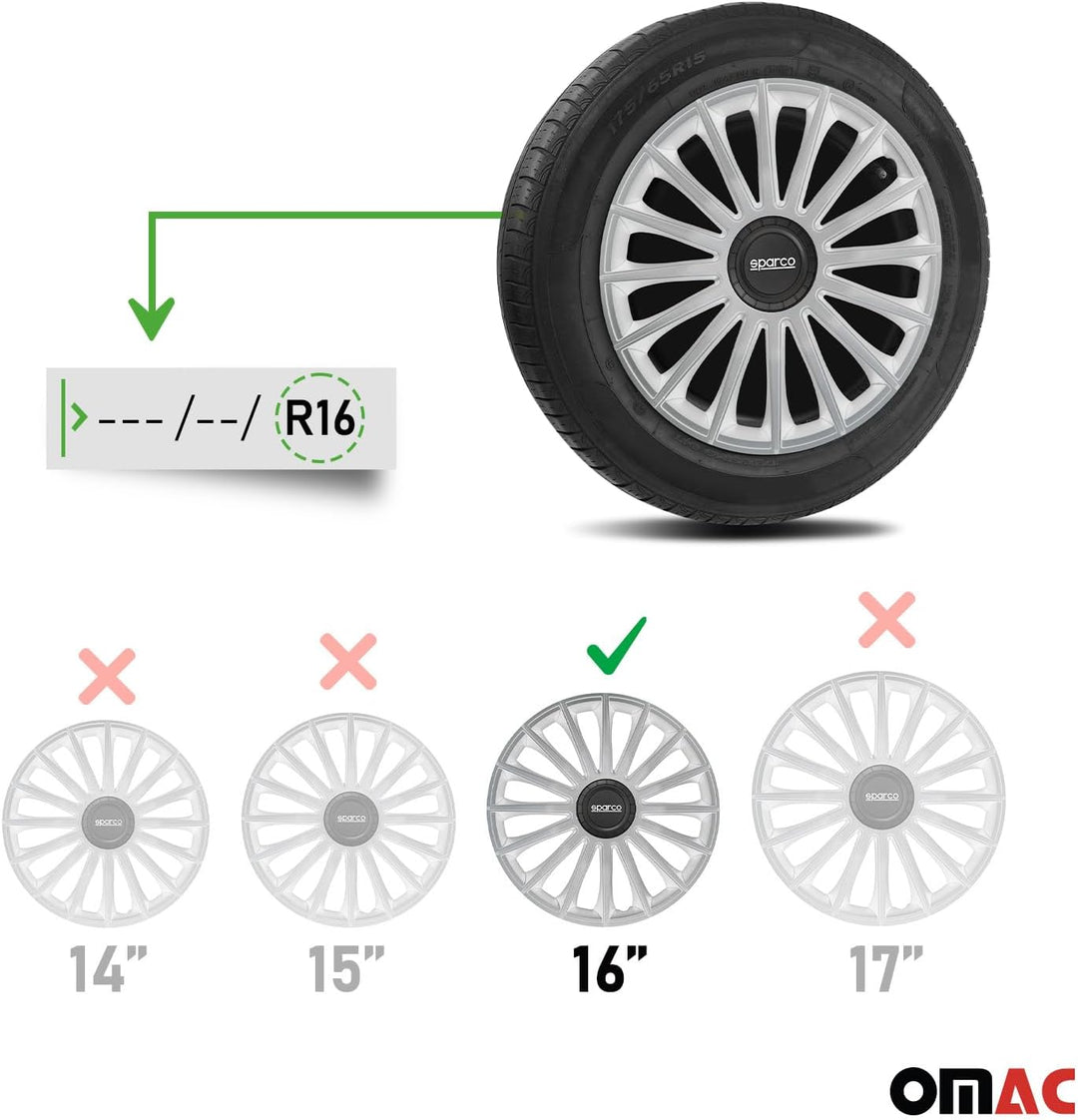 Satz Sparco Radzierblenden Treviso 16-Zoll Silber