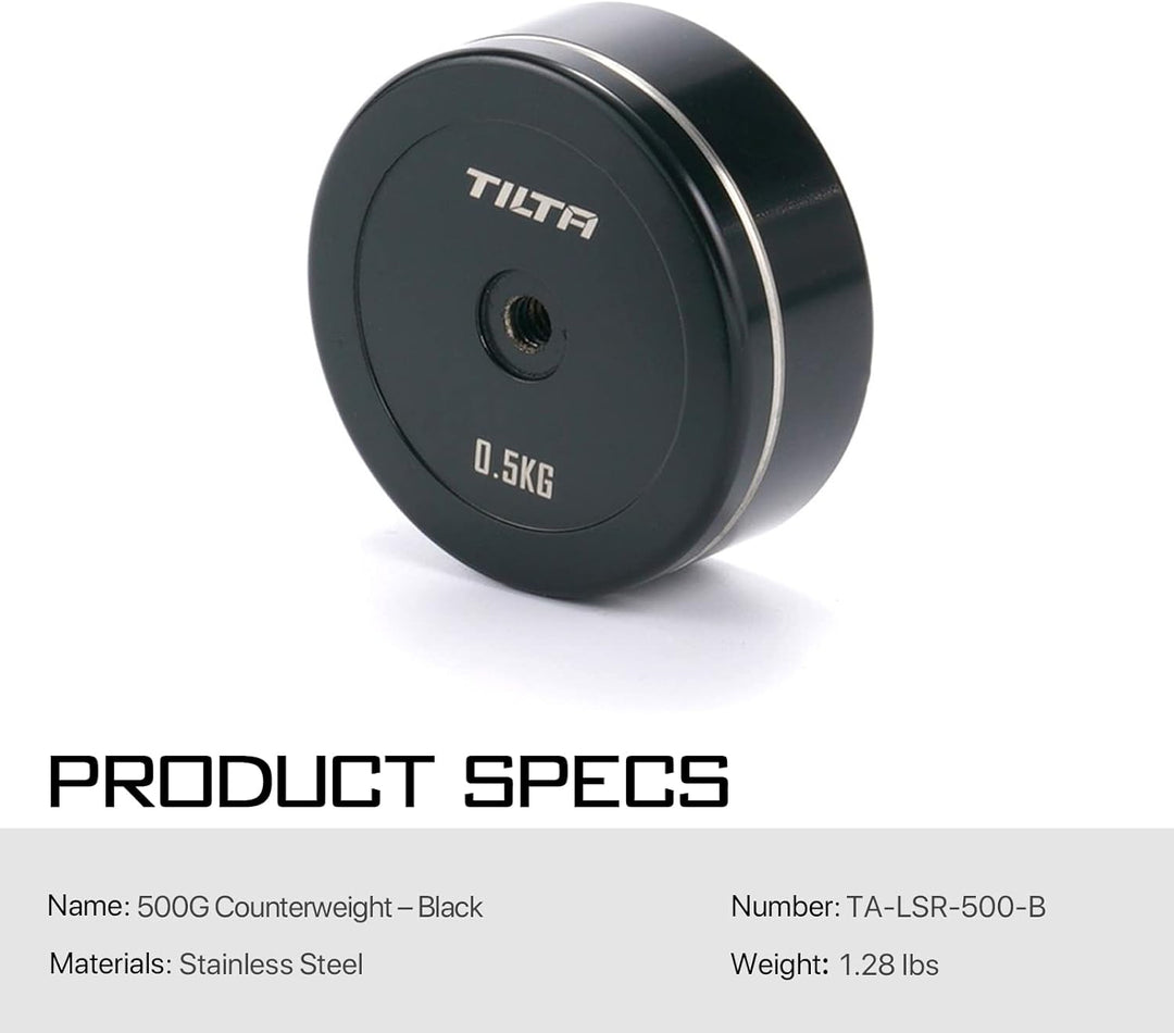 Tilta 500G Gegengewicht für leichtes Schulter-Rig für DSLR-Kamera, Camcorder, schwarz TA-LSR-500-B