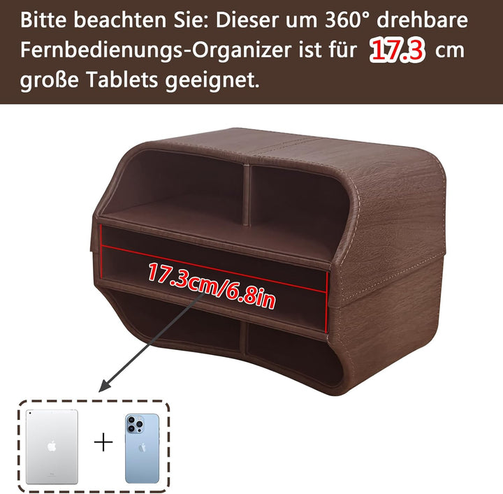 360-drehender Fernbedienungshalter, 5-Teile Nachttisch PU-Leder Multifunktionale Organizer Büro Schr