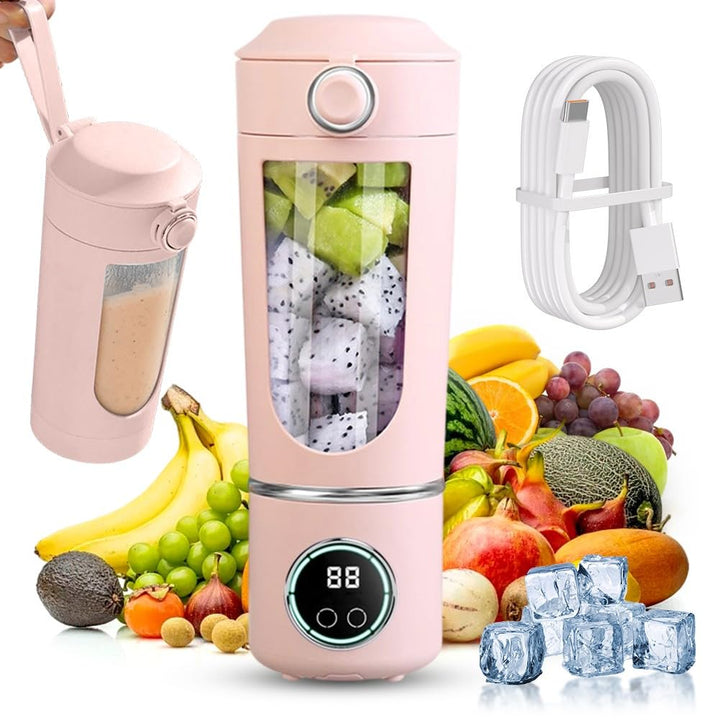 Tragbarer Mixer Smoothie Maker To Go 700ml, Mini Standmixer Tragbar mit 12 Edelstahlklingen, USB Wie