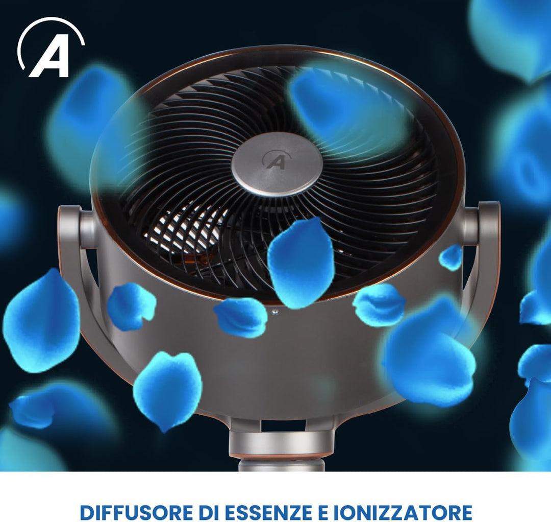 Ardes - AR5CIR02 LUMIA Luftumwälzer, 7 Flügel, automatische 3D-Oszillation, LED-Licht, einstellbare