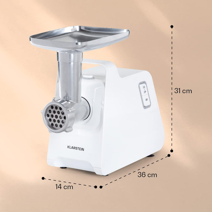 Klarstein Mighty Mince elektrischer Fleischwolf - 500 bis 1361 W Leistung, Fleischwolf elektrisch mi