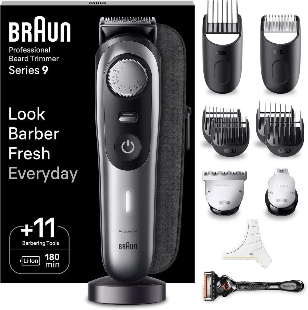 Braun Barttrimmer, Trimmer/Haarschneider Herren, Haarschneidemaschine Profi, 40 Einstellungen, Lades