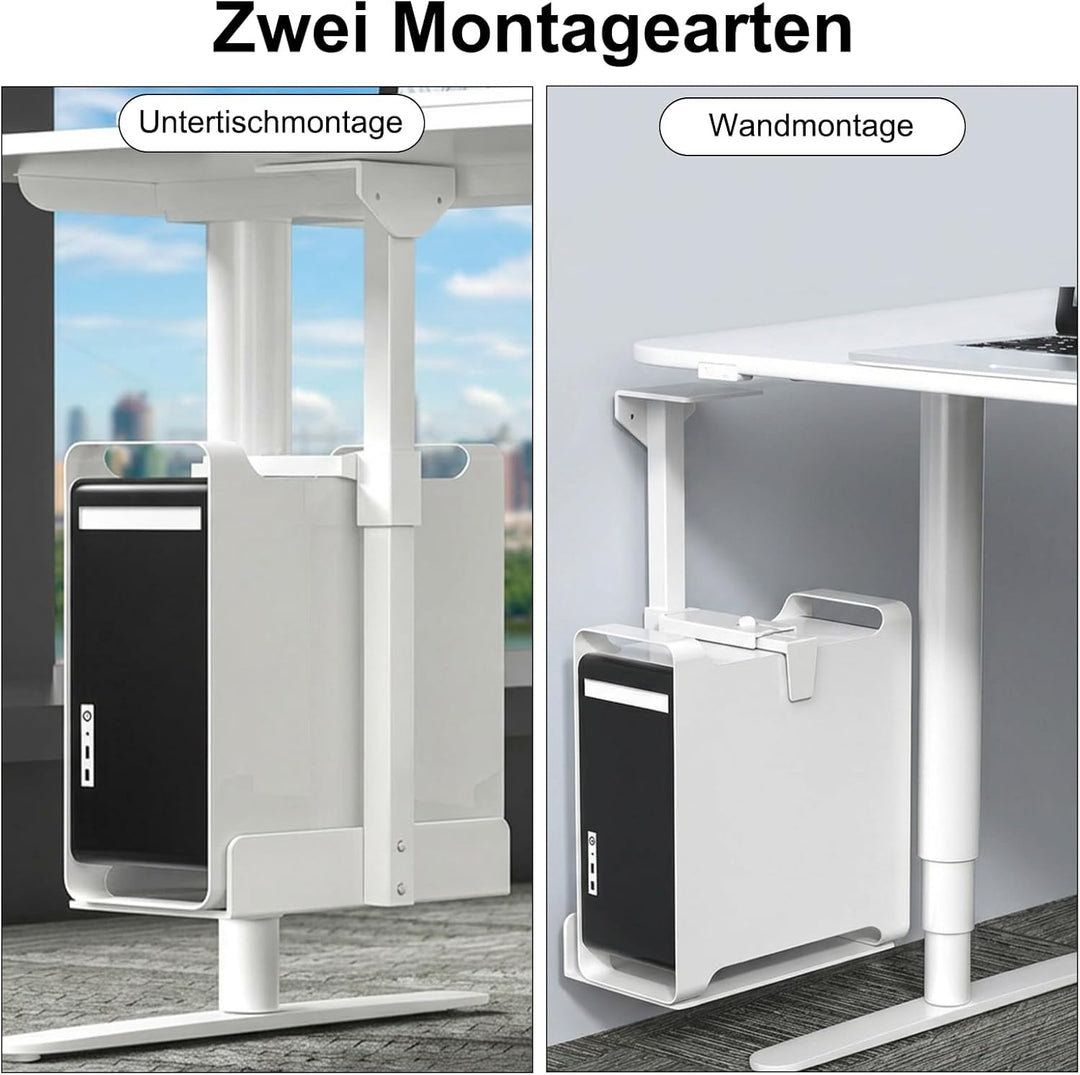 PC Halterung Unter Schreibtisch: PC Wandhalterung Höhenverstellbar bis 54.5cm bis 30kg Belastbar für