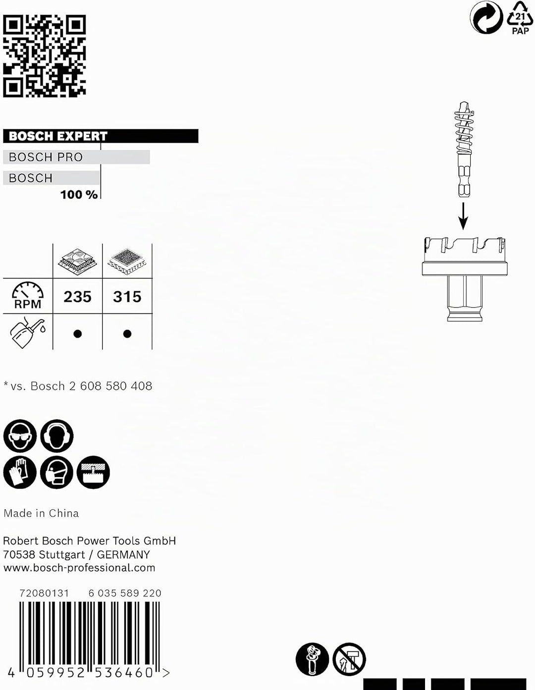 Bosch Accessories 1x Expert Sheet Metal Lochsäge (für Stahlbleche, Edelstahlbleche, Ø 51 mm, Zubehör