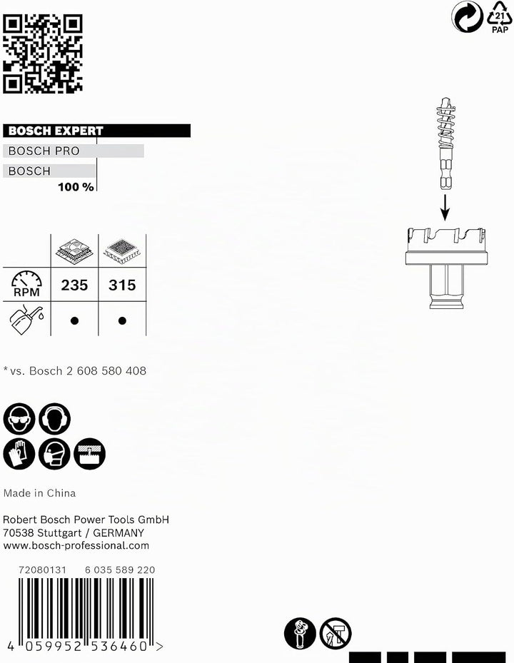Bosch Accessories 1x Expert Sheet Metal Lochsäge (für Stahlbleche, Edelstahlbleche, Ø 51 mm, Zubehör
