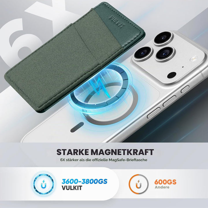 VULKIT Magsafe Wallet Kompatibel mit iPhone 15/14/13/12er Serie, Dehnbarer Lycra-RFID-Kartenhalter m