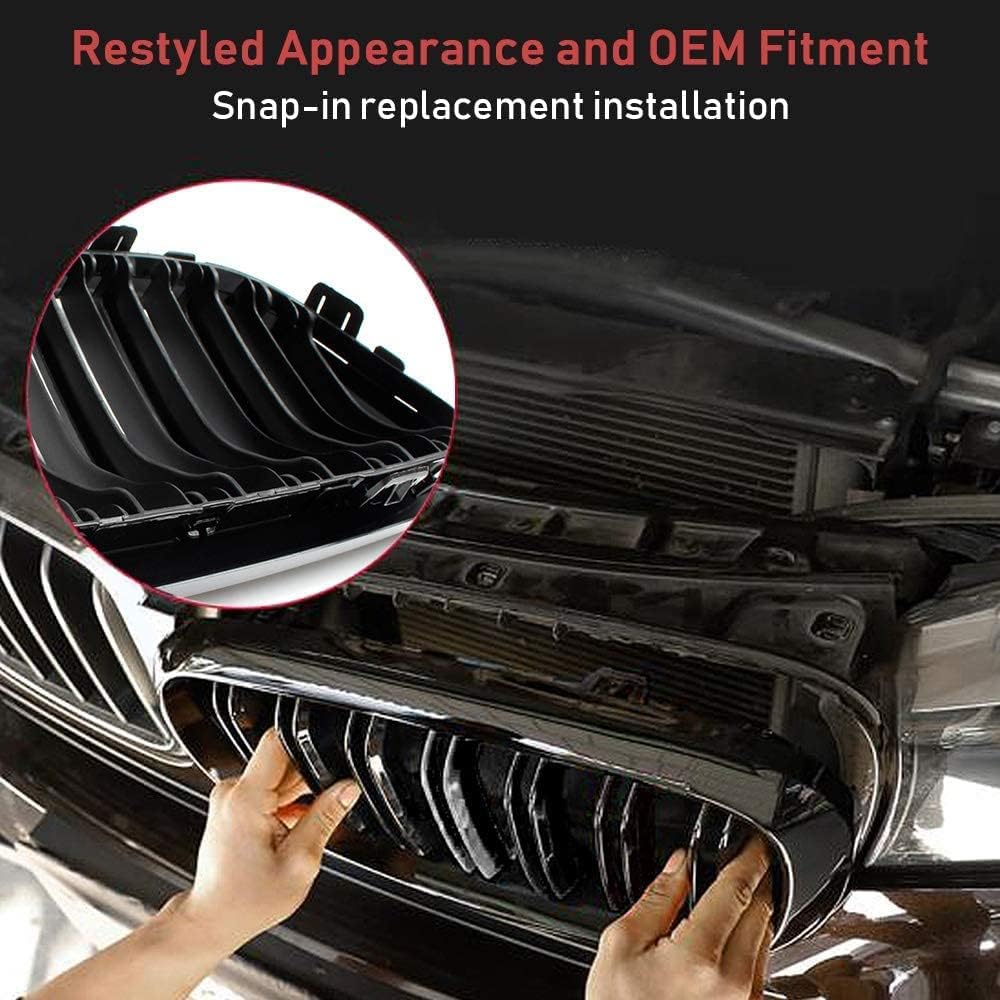 Gangying E60 Nieren Schwarz Kühlergrill Streifen passend für BMW 5er E60 E61 M5 2003–2009 E60 E61 Gr