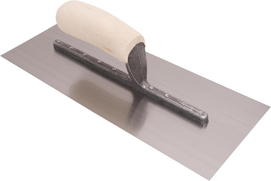 Marshalltown MXS7 12 X 5 Carbonstahl-Glättkelle - Gebogener Holzgriff