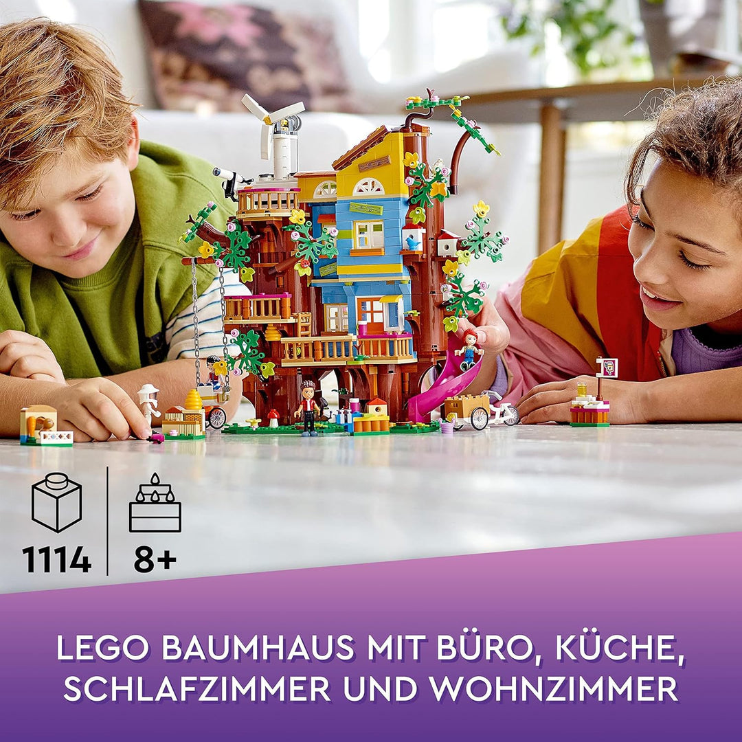 LEGO 41703 Friends Freundschaftsbaumhaus mit Minipuppen, Natur-Lernspielzeug für Mädchen und Jungen