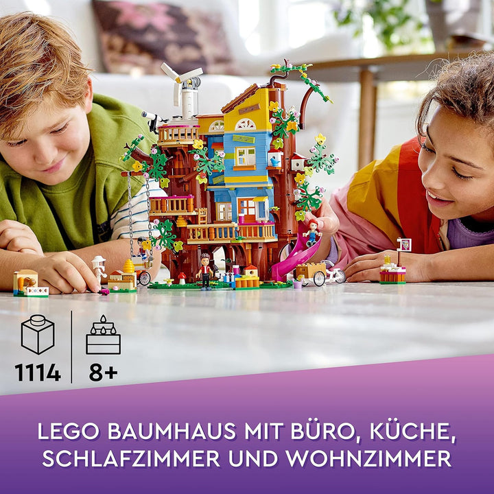 LEGO 41703 Friends Freundschaftsbaumhaus mit Minipuppen, Natur-Lernspielzeug für Mädchen und Jungen