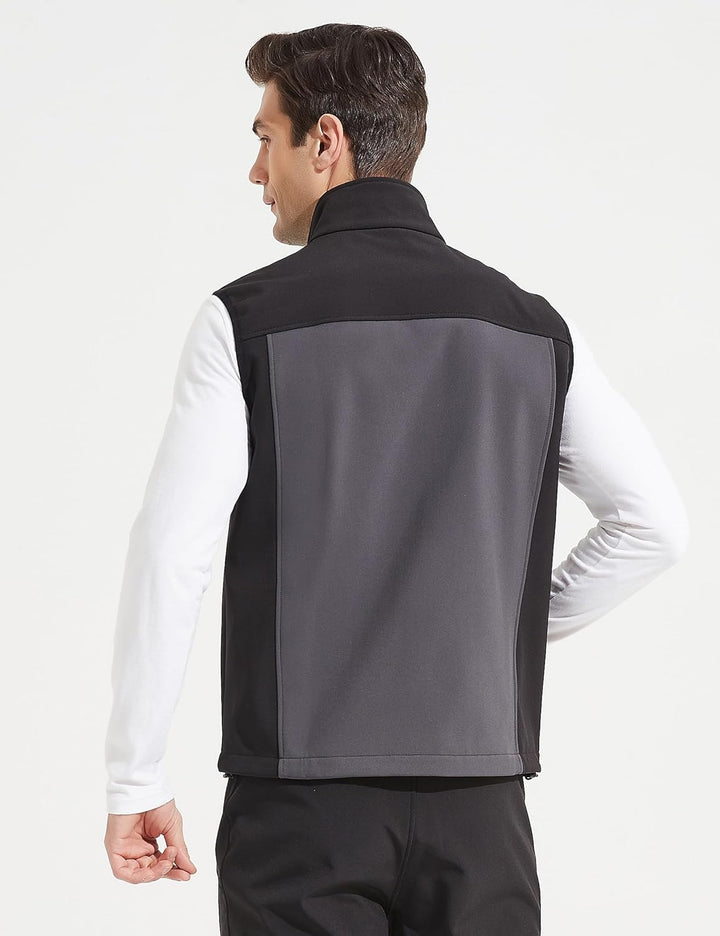KUTOOK West Herren outdoor mit vier Taschen Softshell Ärmellose Jacke winddicht wasserdicht warm Mul