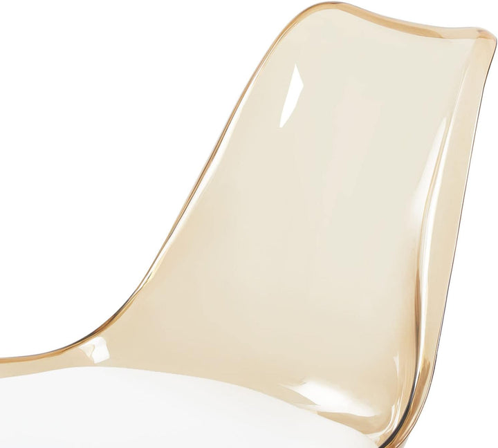 EGGREE 6er-Set Skandinavische SGS-geprüfte Esszimmerstühle, 6 Braune Transparente Küchenstühle mit M