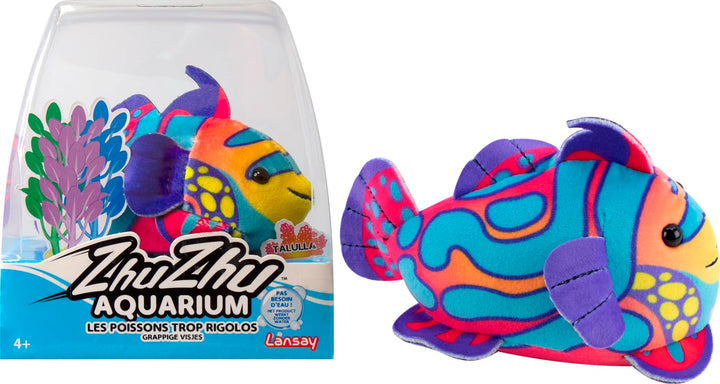 ZHU ZHU Aqua – Sebastian der Mandarinenfisch – Mehrfarbig – Weiches & interaktives Plüschtier für Ki