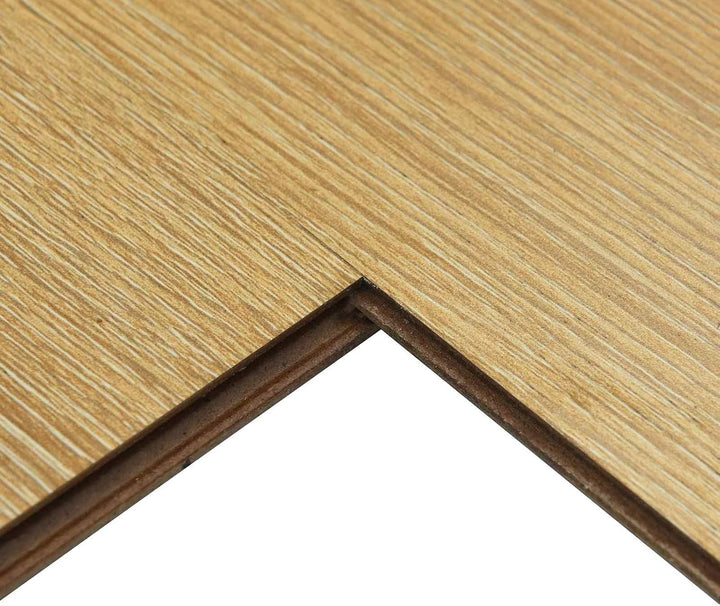 Laminatboden Goldbraun Holzwerkstoff 101 x 20 x 0,8 cm 5 Stück Klicksystem ohne Kleber für Wohnzimme