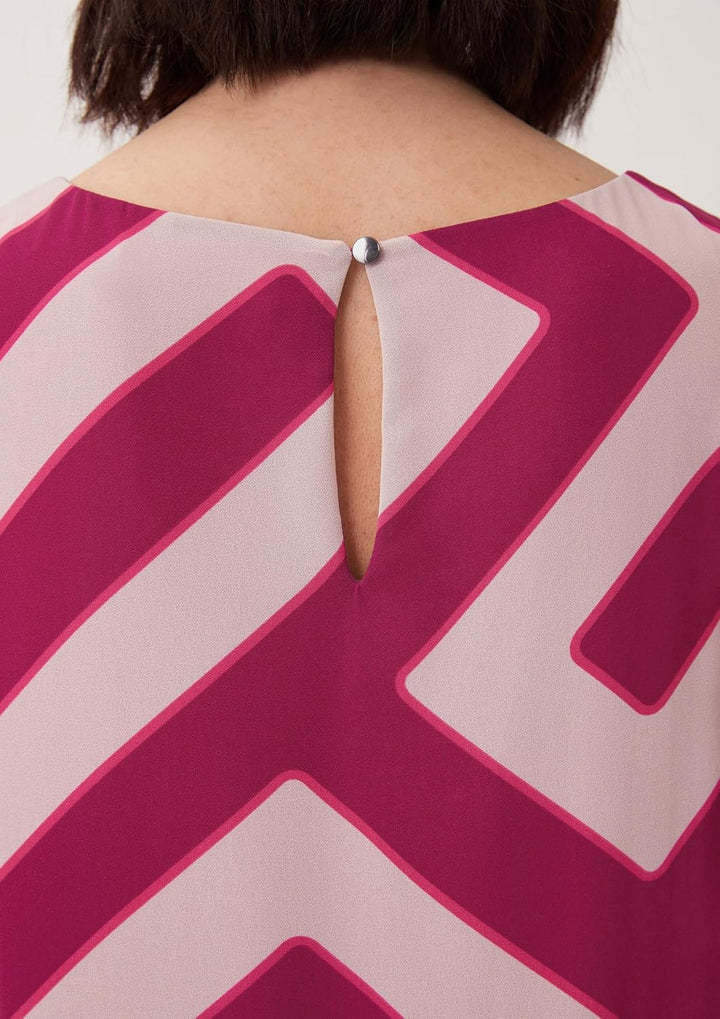 comma Kleid mit Volants, 46a0 Mehrfarbig|pink
