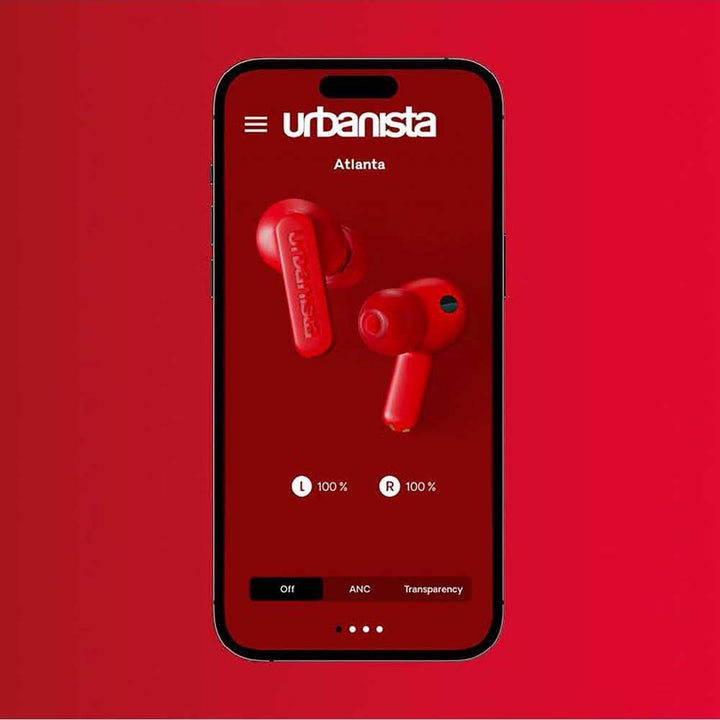 Urbanista Atlanta In Ear Kopfhörer Bluetooth Noise Cancelling, Hybrid ANC, Tiefe Bässe, spritzwasser