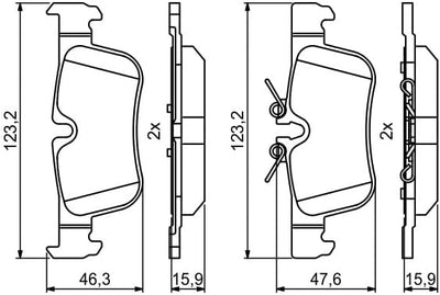 Bosch Bremsklötze Bremsbeläge Bremsbelagsatz 0 986 494 812