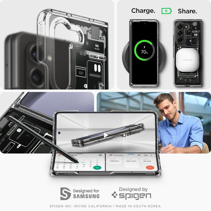 Spigen Ultra Hybrid Hülle Kompatibel mit Samsung Galaxy Z Fold 5 -ZeroOne, ZeroOne
