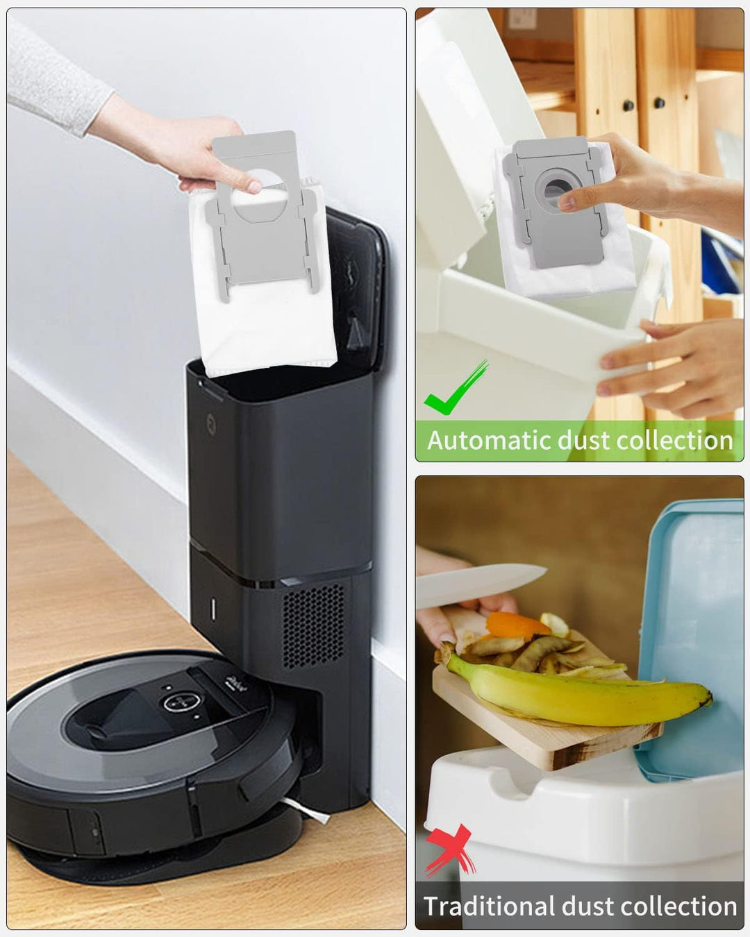 12 Ersatz-Staubbeutel kompatibel für iRobot i7 i7+ i7 Plus S9 S9+ j7 j7+ j7 Plus E5 E6 E7, Zubehör S