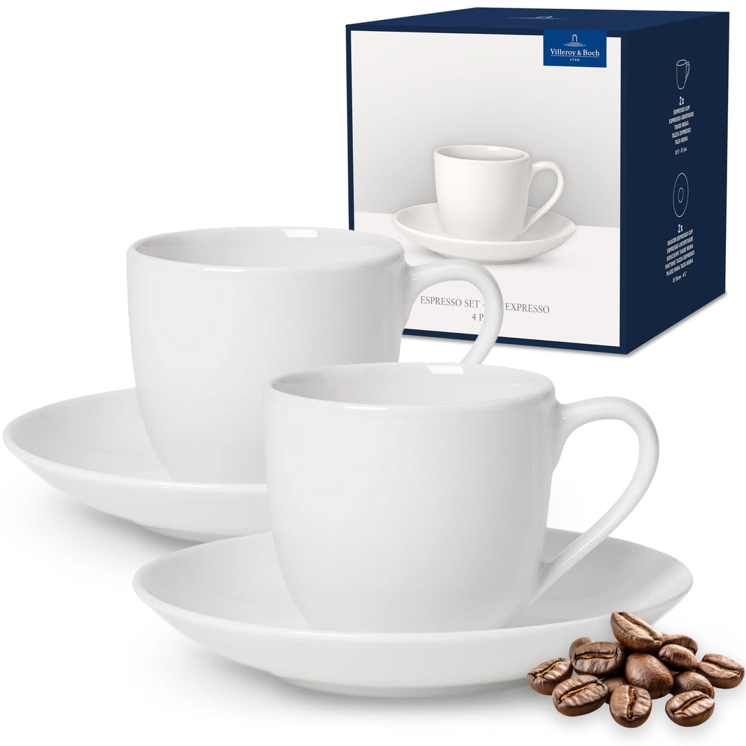 Villeroy und Boch - For Me Espresso-Set, das Allround-Talent, Premium Porzellan, spülmaschinen-, mik