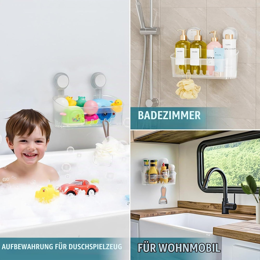TAILI Duschablage Badregal Saugnapf Ohne Bohren Duschorganizer Duschregal Saugnäpfe Duschgel Halteru