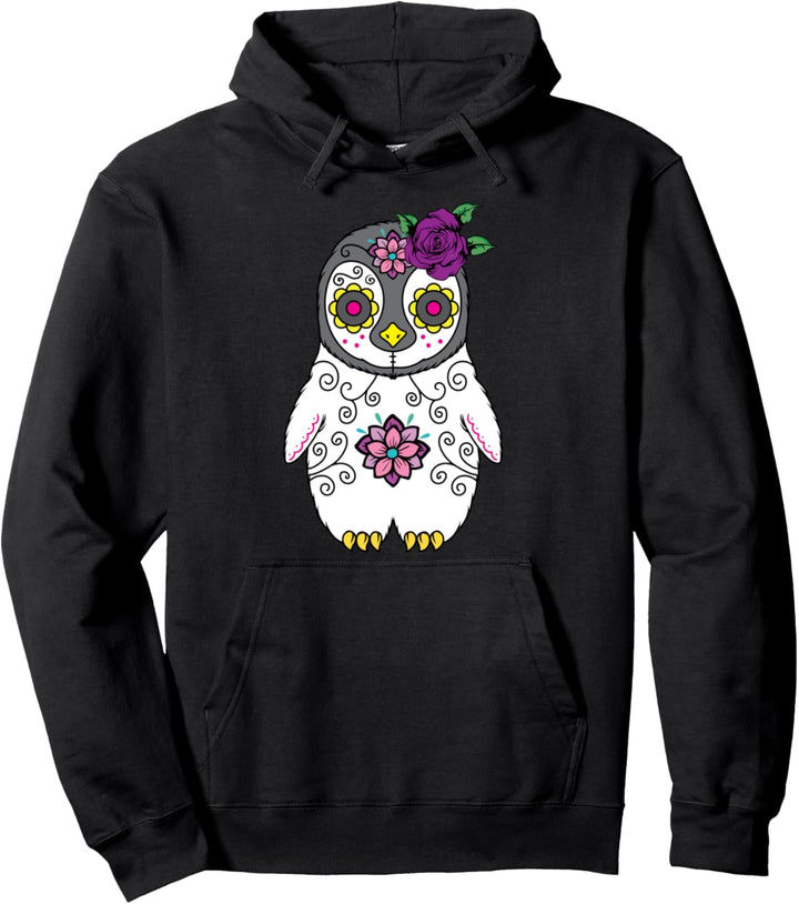 Zuckerschädel Pinguin Design Tag der Toten Geschenke Männer Frauen Pullover Hoodie